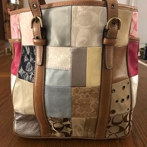 COACH PATCHWORK LEATHER SHOULDER BAG